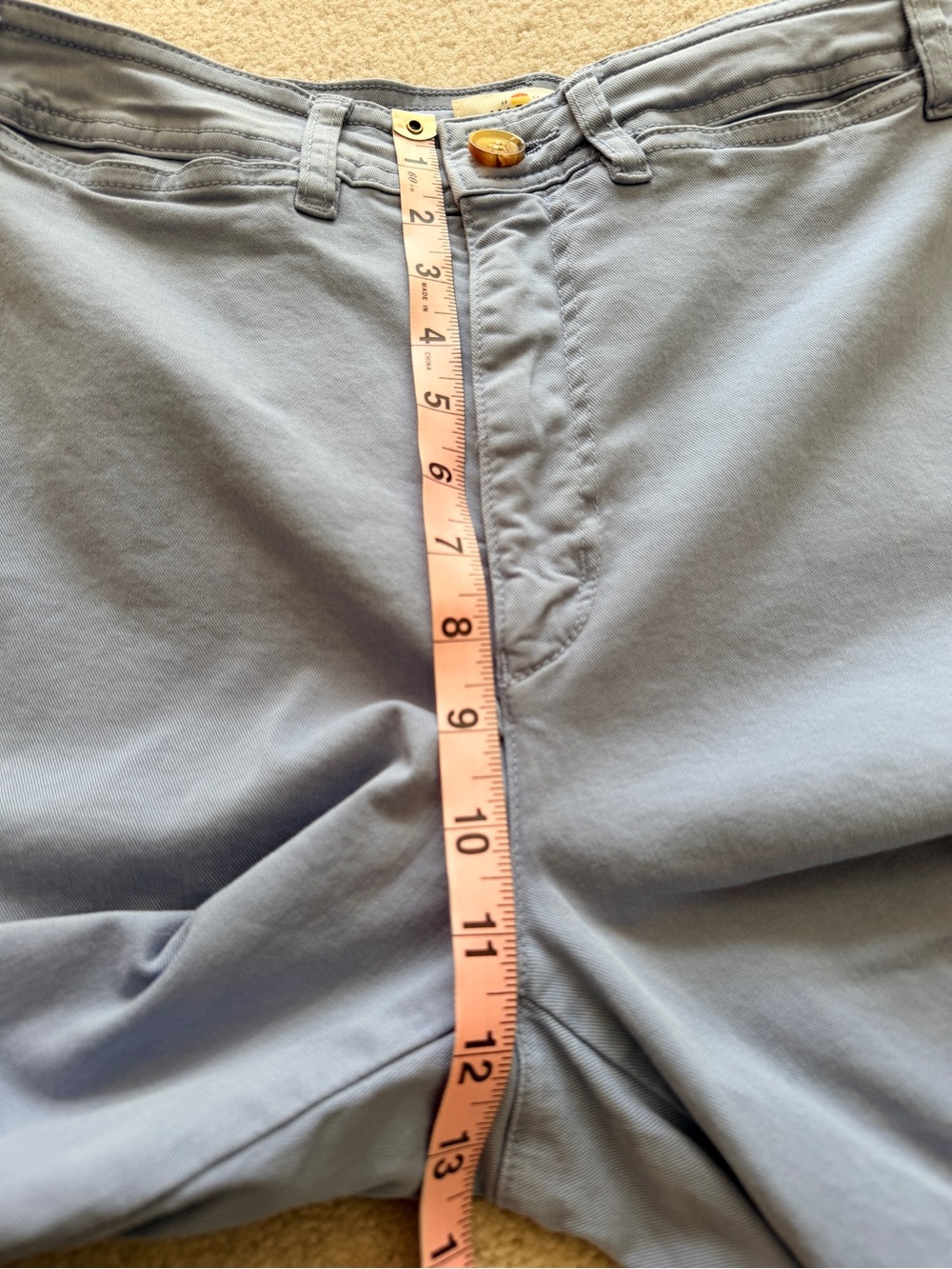 Marine Layer Bridget Wide Leg Crop Pants Blue Size 10 High Rise Cotton Blend - Picture 8 of 10
